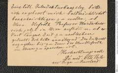 Nachlass Franz Steindachner, Postkarte von Otto Thilo an Franz Steindachner (16.09.1907), Inv.Nr. 538.02, Seite 2